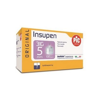 PIC SOLUTION INSUPEN Igły do penów insulinowych 31G 0,25 x 5 mm 100 sztuk