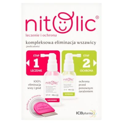 PIPI NITOLIC ZESTAW Leczenie i Ochrona przeciw wszawicy 50 ml + 30 ml + grzebień