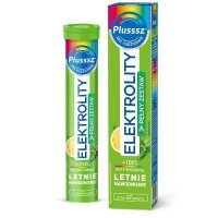 Plusssz Elektrolity + multiwitamina, smak cytryna &amp; mięta, 24 tabletek musujących