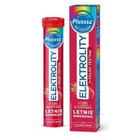 Plusssz Elektrolity + multiwitamina, smak malina &amp; granat, 24 tabletek musujących