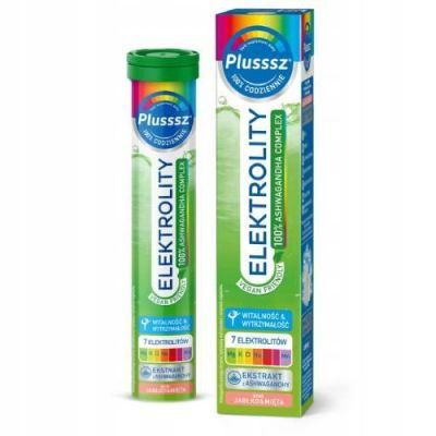 PLUSSSZ Elektrolity z ashwagandhą, 24 tabletki musujące