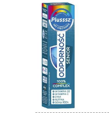 Plusssz Odporność Senior, witaminy i minerały, 20 tabl.musujace KRÓTKA DATA 15.11.2026