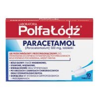 PolfaŁódź Paracetamol 500 mg, 10 tabletek