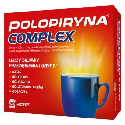 Polopiryna Complex 500 mg + 15,58 mg + 2 mg proszek do sporządzania roztworu doustnego, 20 sasz.