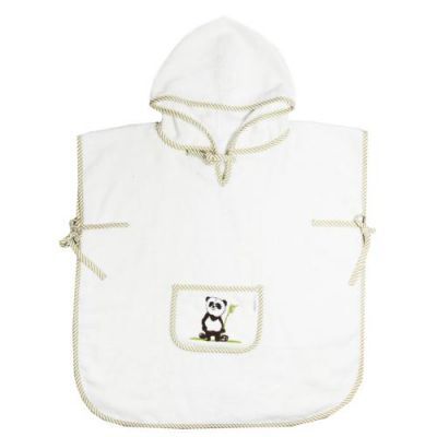 Poncho dziecięce bambusowe panda 92/98 Ecru