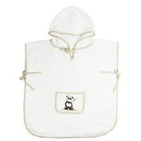 Poncho dziecięce bambusowe panda 92/98 Ecru