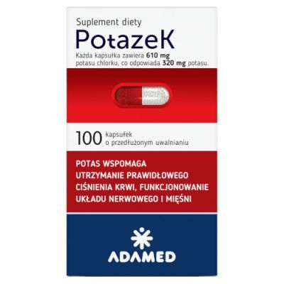 POTAZEK 610 mg 100 kapsułek, niedobór minerałów