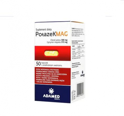 POTAZEK MAG 50 kapsułek, skurcze, zmęczenie, niedobór minerałów