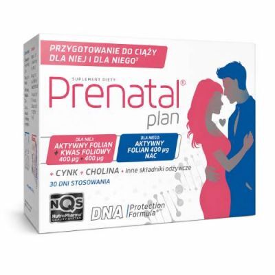 Prenatal Plan Prenatal Primo, 30 kaps. + Nucleox Primo, 30 kaps. - przygotowanie do ciąży dla niej i dla niego