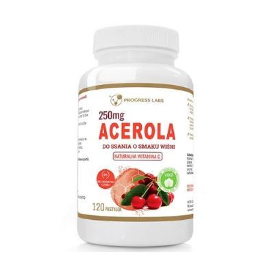 Progress Labs Acerola 250 mg smak wiśni, 120 past. do ssania