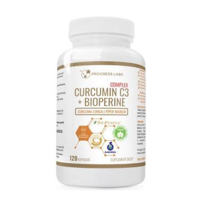 Progress Labs Curcumin C3 + Bioperine Complex, 120 kaps.
