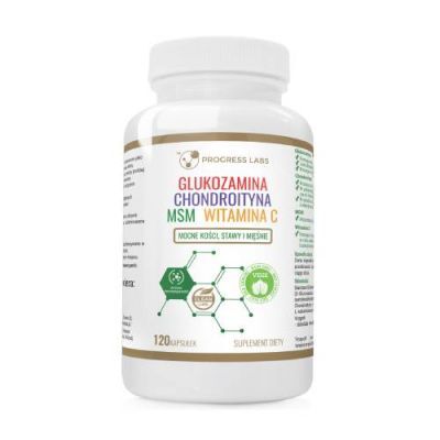 Progress Labs Glukozamina Chondroityna Siarka MSM witamina C, 120 kaps.