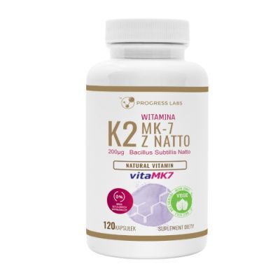 Progress Labs K2 MK-7 z natto 200 mcg vitaMK7, 120 kaps.