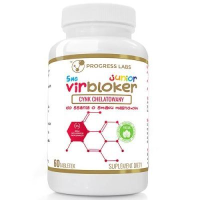 PROGRESS LABS Virbloker Junior Cynk Chelatowy tabletki do ssania, 60 szt.