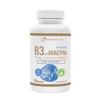 Progress Labs Witamina B3 Niacyna 50 mg + L-leucyna + Prebiotyk, 120 kaps.