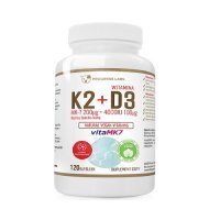 Progress Labs Witamina K2 VitaMK7 200 mcg + D3 4000 IU Natural Vegan Vitamins, 120 kaps.