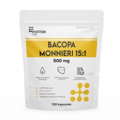 Proton Labs Bacopa Monnieri 500 mg 15:1, 120 kaps.