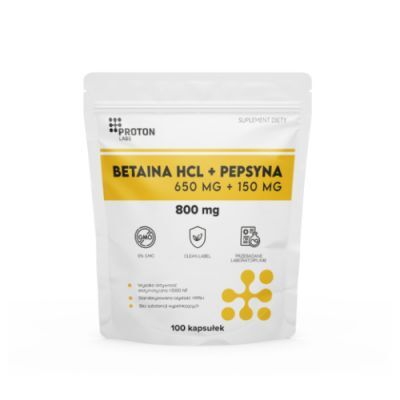 Proton Labs Betaina HCL + Pepsyna 800 mg, 100 kaps.