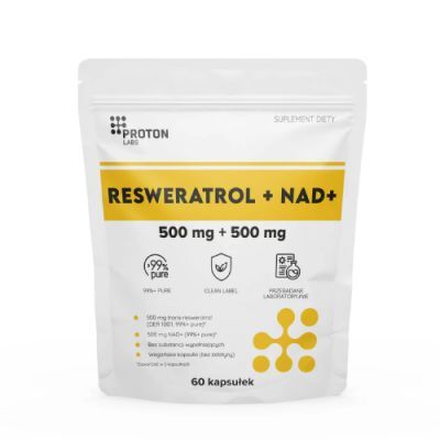 Proton Labs Resweratrol + NAD + 1000 mg, 60 kaps.