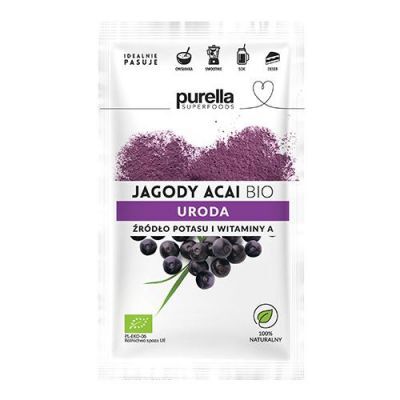 PURELLA Jagody Acai BIO. Odchudzanie. Potas + Witamina A, 21g