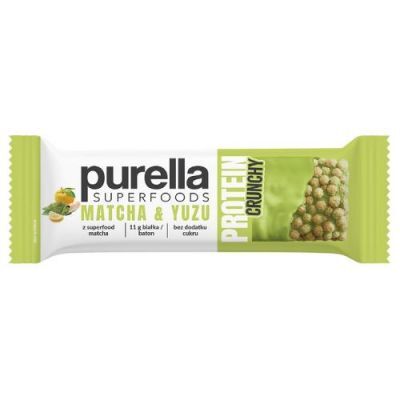 PURELLA Protein Crunchy Matcha & Yuzu Baton białkowy, 45 g KRÓTKA DATA 30.06.2026