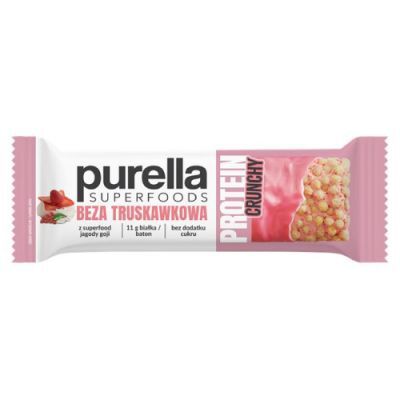 PURELLA Protein Crunchy Truskawkowa beza Baton białkowy, 45 g