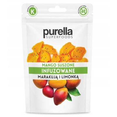 Purella Superfoods Mango suszone, infuzowane marakują i sokiem z limonki, 55 g