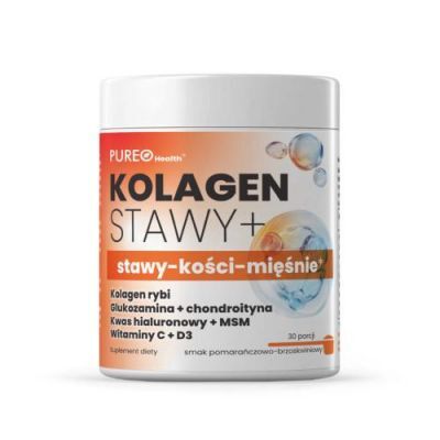 PUREO Health Kolagen Stawy+ stawy - kości - mięśnie smak pomarańcza i brzoskwinia, 30 porcji