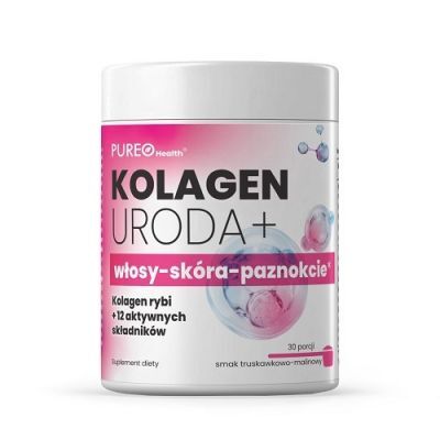 PUREO HEALTH Kolagen Uroda+ smak truskawka i malina 30 porcji