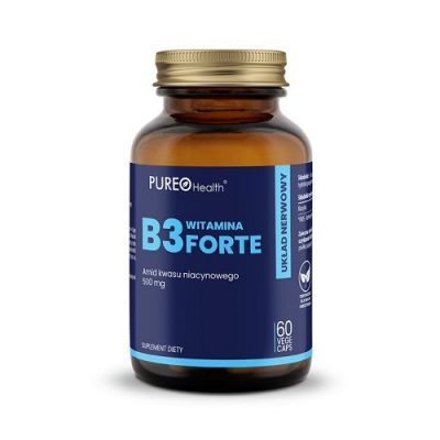 PUREO Health Witamina B3 Niacyna 500 mg, 60 kaps.