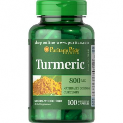 PURITAN'S PRIDE TURMERIC Kurkuma 800 mg 100 kapsułek