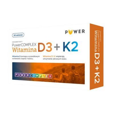 PuwerComplex Witamina D3+K2, 30 tabletek