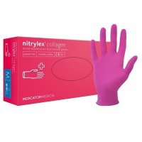 Rękawice NITRYLEX COLLAGEN bezpudrowe kolor RÓŻOWY M 100 sztuk