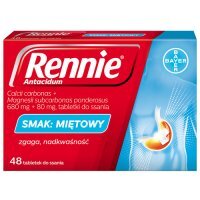 RENNIE ANTACIDUM 48 tabletek zgaga, nadkwaśność