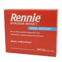 Rennie Antacidum smak miętowy, 24 tabl. do rozgryzania i żucia Inpharm