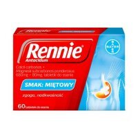 RENNIE Antacidum smak miętowy, 60tabl.