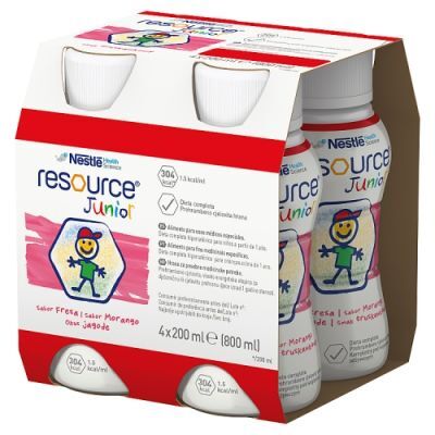 RESOURCE JUNIOR Płyn o smaku truskawkowym 4 x 200 ml