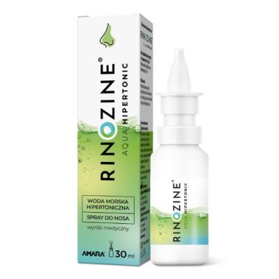 Rinozine Aqua Hipertonic Woda morska hipertoniczna Spray do nosa, 30 ml