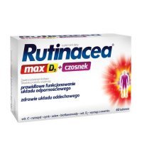 RUTINACEA MAX D3 + Czosnek 60 tabletek DATA WAŻNOŚCI 30.08.2024