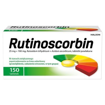 RUTINOSCORBIN 150 tabletek, wspomaga odporność