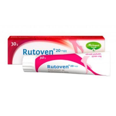 Rutoven Żel, 30 g - lek na popękane naczynka z trokserutyną