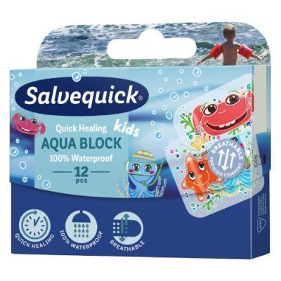 Salvequick Aqua Block Kids Plastry dla dzieci, 12 sztuk