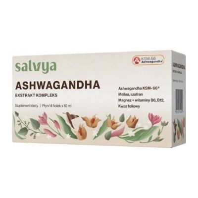 Salvya Ashwagandha ekstrakt kompleks, 14 fiolek x 10 ml