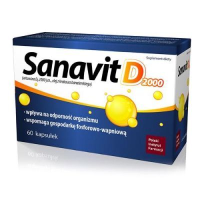 Sanavit D 2000 Witamina D3, 60kaps. Polski Instytut Farmacji