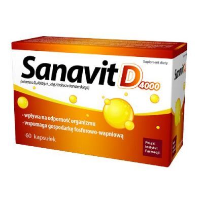 Sanavit D 4000 Witamina D3, 60kaps. Polski Instytut Farmacji