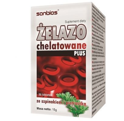 SANBIOS Żelazo chelatowane Plus 30 tabletek