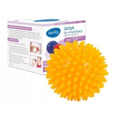 SANITY Piłka - Jeżyk do rehabilitacji żółta 8cm, 1szt.