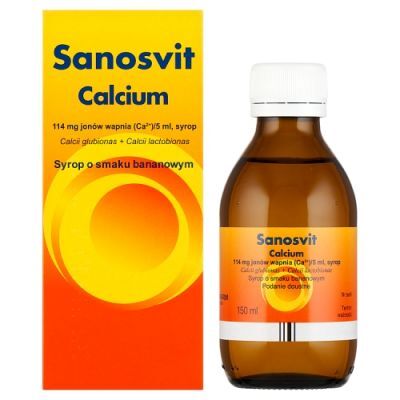 SANOSVIT CALCIUM syrop o smaku bananowym 150 ml