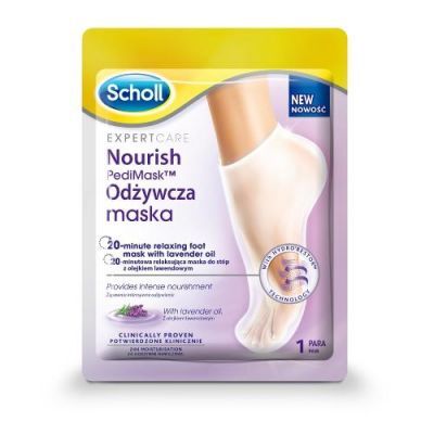 SCHOLL PEDI MASK Odżywcza maska z olejkiem lawendowym, 1para