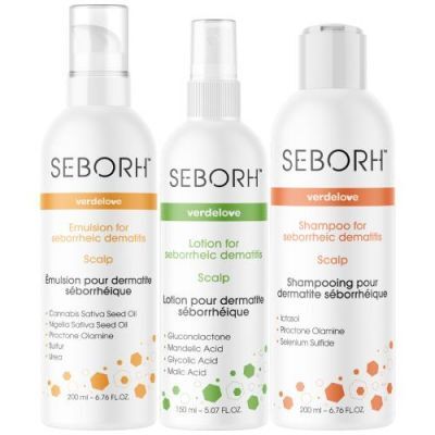 SEBORH Zestaw na łojotokowe zapalenie skóry Szampon 200ml + Emulsja do skóry głowy 200ml + Płyn do skóry głowy 150ml
